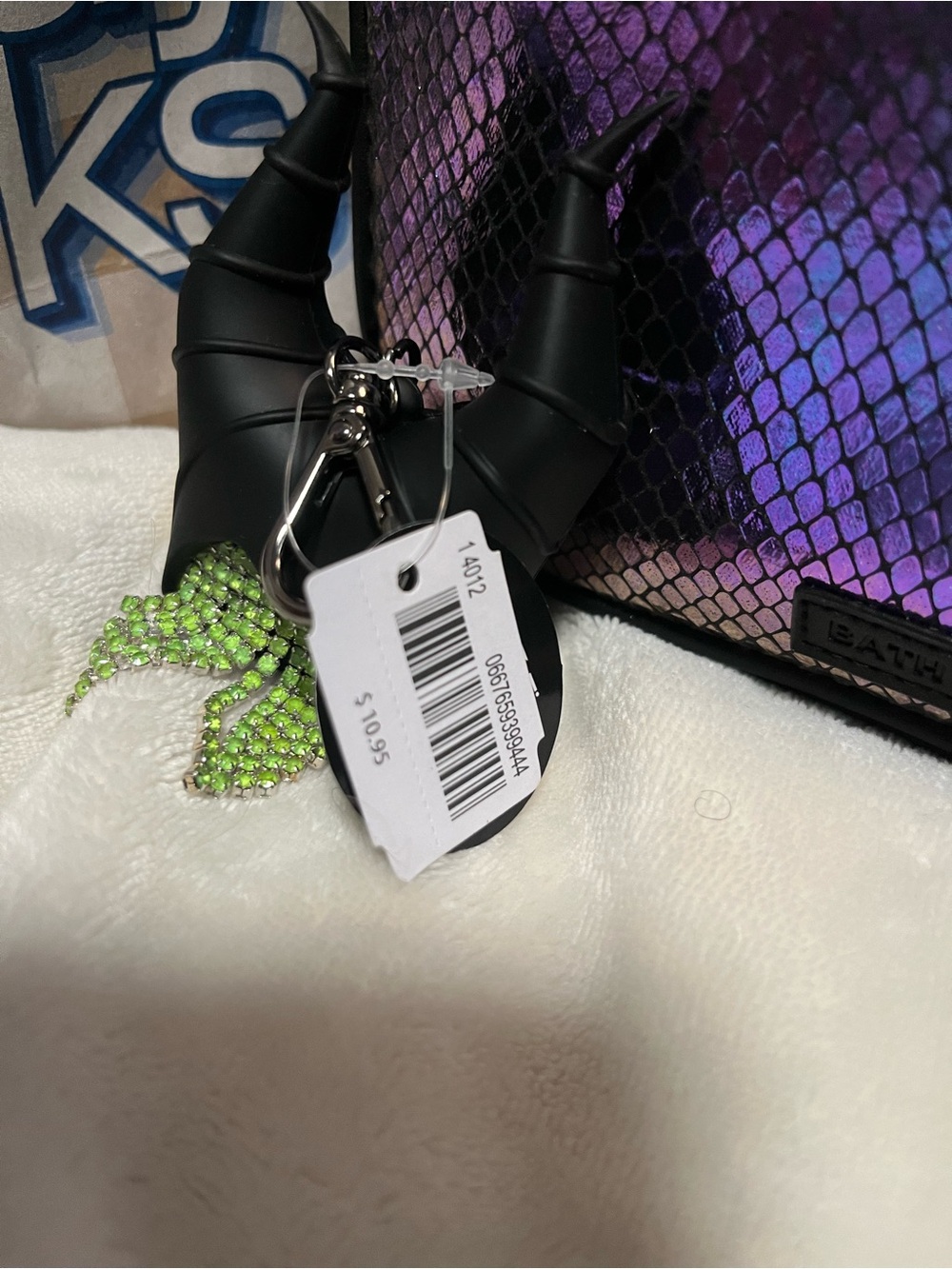 Bath & Body Works Iridescent Black Holographic Cosmetic Bag with Bat Accent - Picture 6 of 9